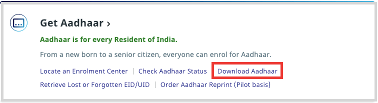 Download Aadhaar Card
