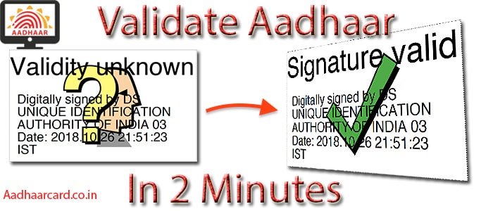 How To Validate Digital Signature in Aadhar Card / E- Aadhaar Easily