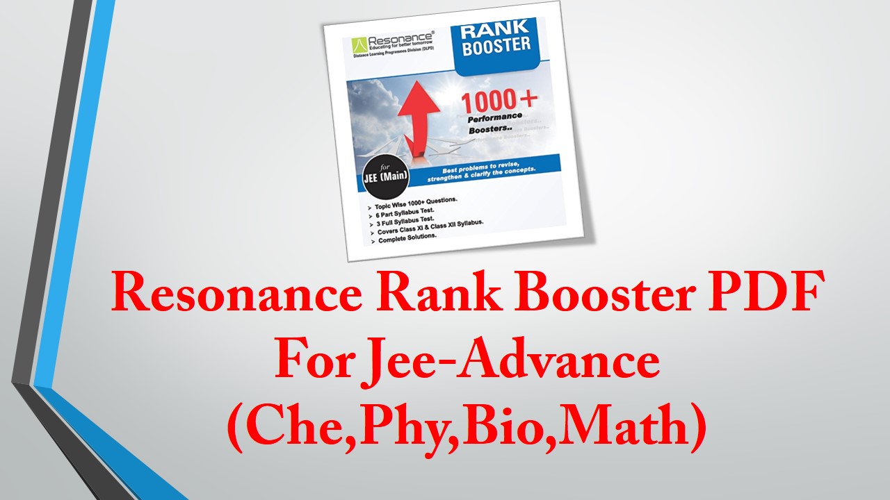 RESONANCE RANK BOOSTER PDF FOR JEE-ADVANCE PHYSICS CHEMISTRY MATHEMATICS