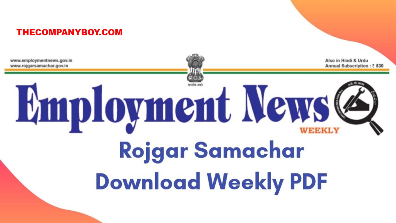 EMPLOYMENT NEWS PDF DOWNLOAD