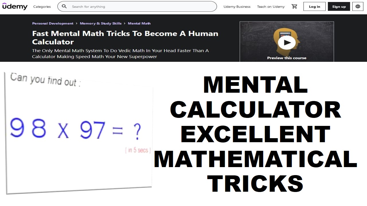MENTAL CALCULATOR EXCELLENT MATHEMATICAL TRICKS