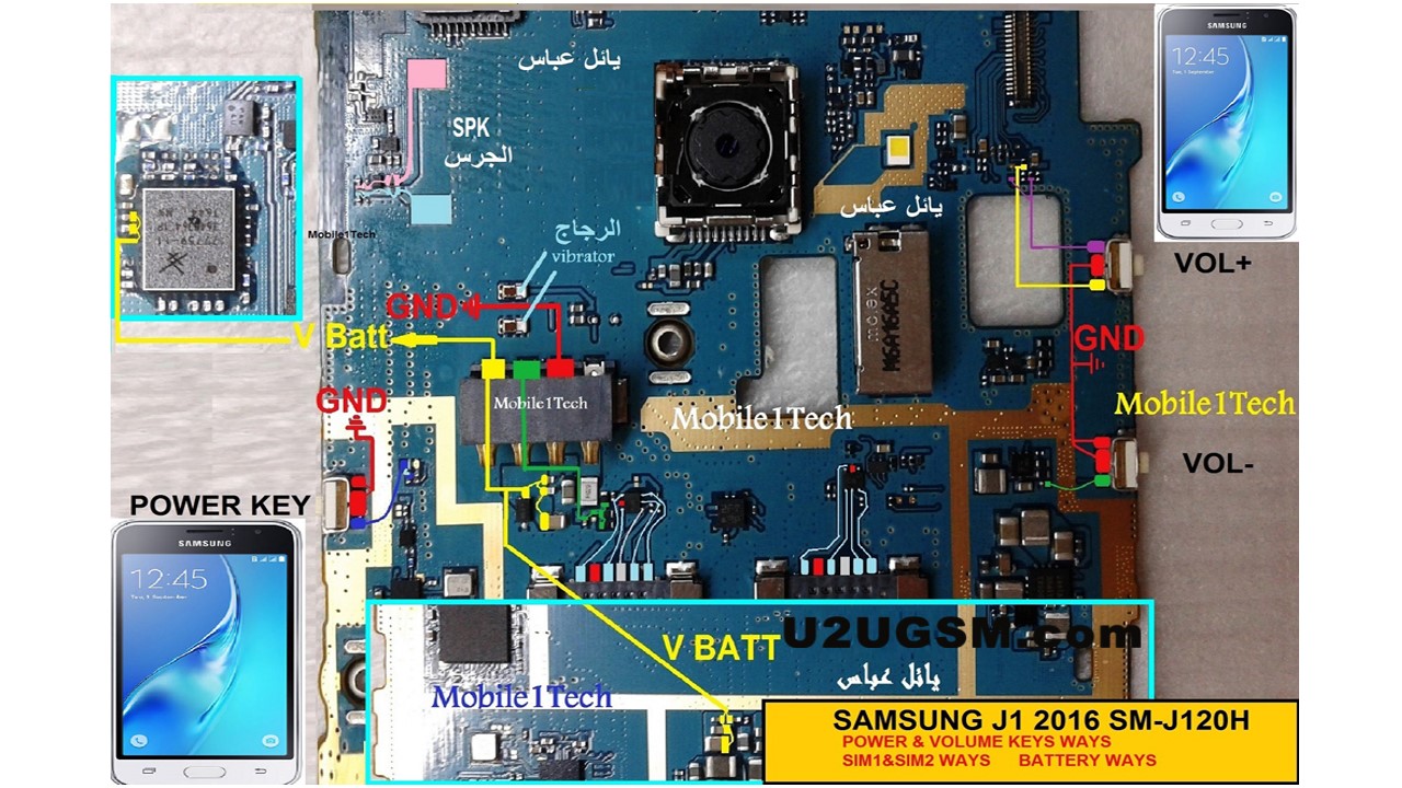 Samsung J1 J120 Battery Connector Terminal Jumper Ways