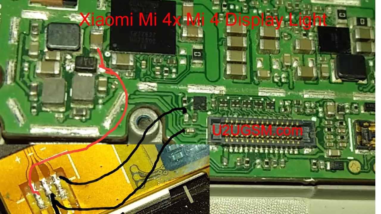 Xiaomi Mi 4x Mi 4 Cell Phone Screen Repair Light Problem Solution Jumper Ways