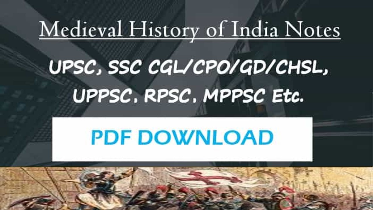 Medieval History of India Notes PDF in English and Hindi | History of Medieval India