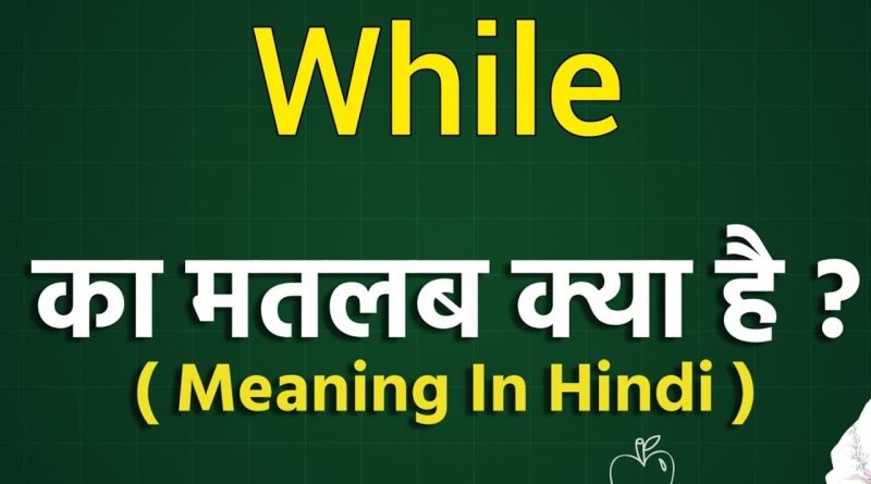 While Meaning in Hindi