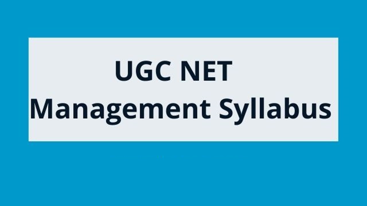 यूजीसी नेट मैनेजमेंट सिलेबस 2021 पीडीएफ डाउनलोड