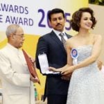Kangana Ranaut receiving the National Award for the film Tanu Weds Manu Returns