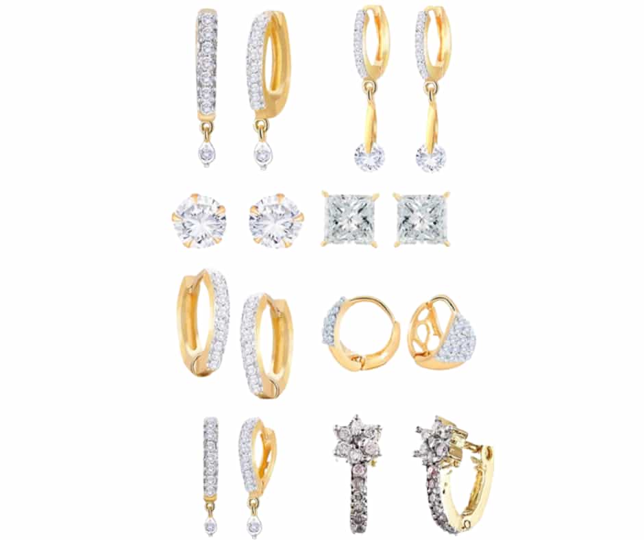 Zeneme डायमंड 8 ड्रॉप इयररिंग