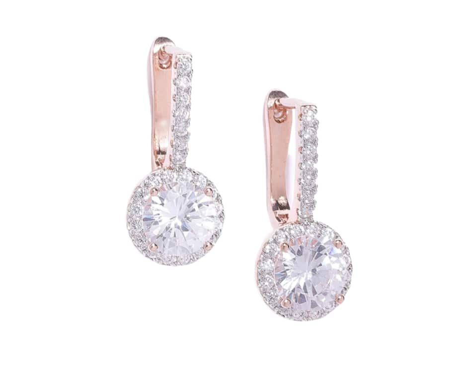 Zaveri Pearls क्यूबिक गोल्ड बाली