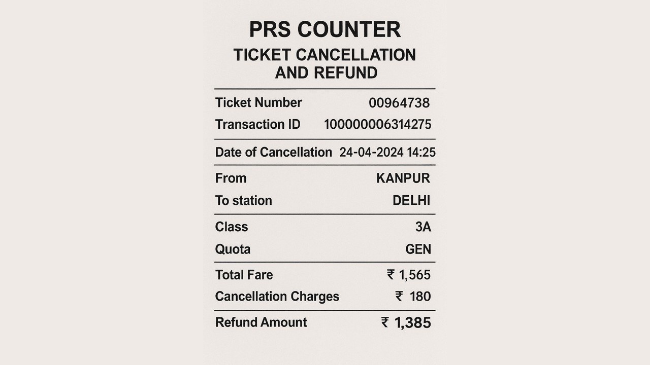 PRS Counter Ticket Cancellation and Refund | Refund of PRS Tickets Regarding