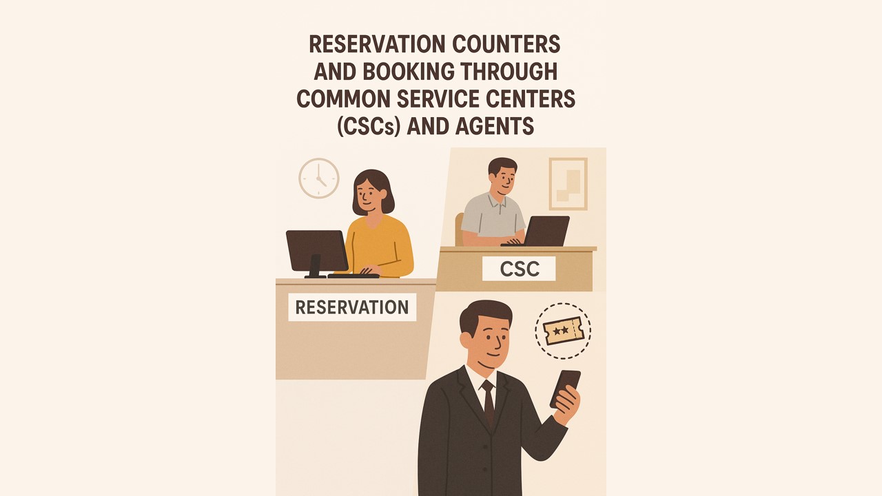 Reservation Counters and Booking through Common Service Centers (CSCs) and Agents